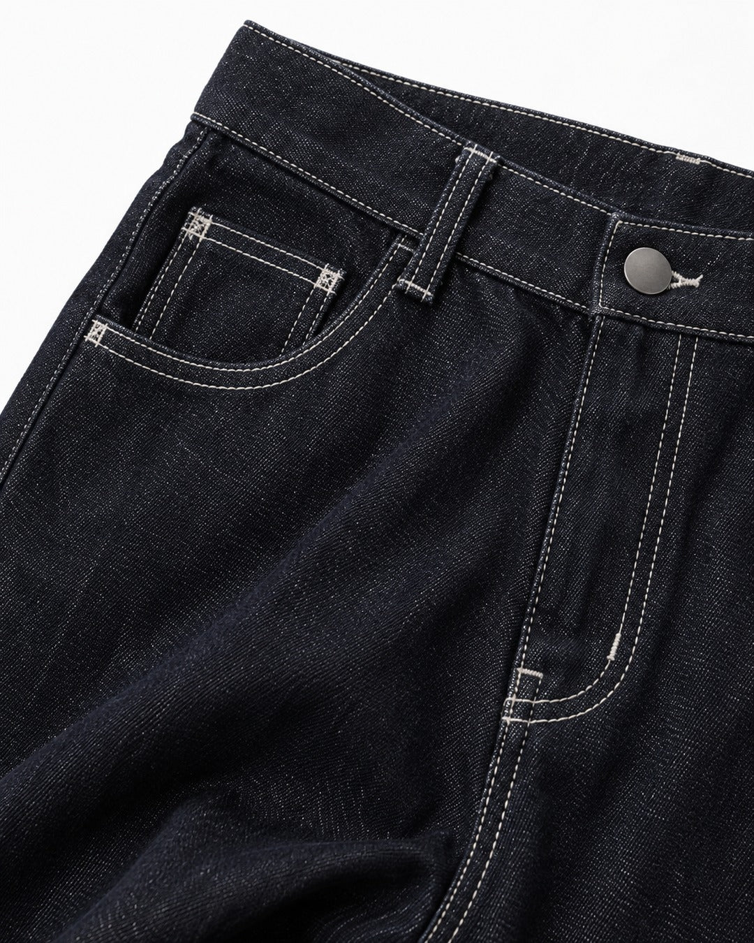Reverse-Seam Side-Panel Wide-Leg Jeans
