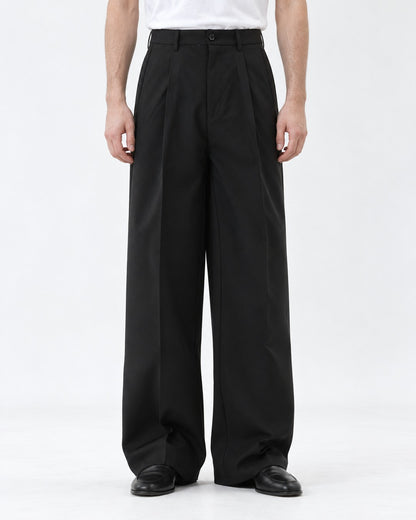 Pleated Wide-Leg Trousers