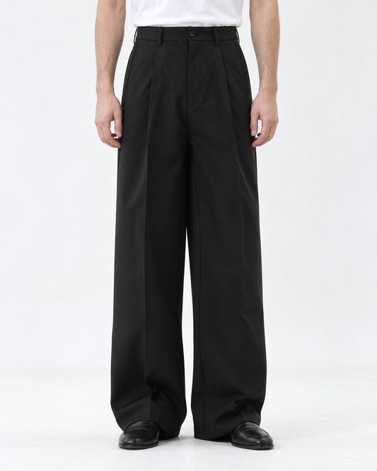 Pleated Wide-Leg Trousers