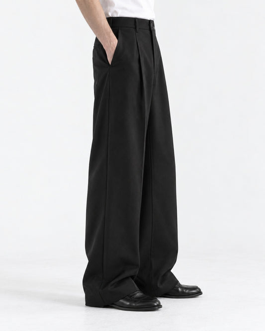 Pleated Wide-Leg Trousers