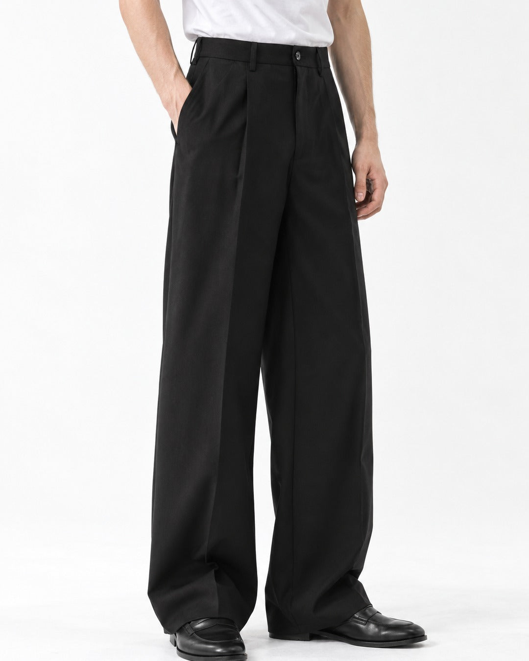 Pleated Wide-Leg Trousers