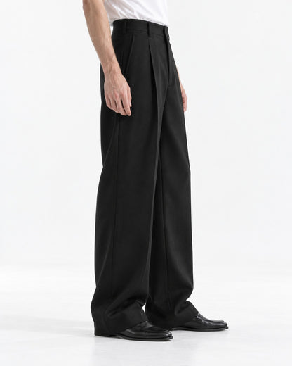 Pleated Wide-Leg Trousers