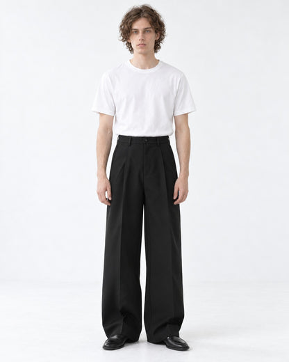 Pleated Wide-Leg Trousers
