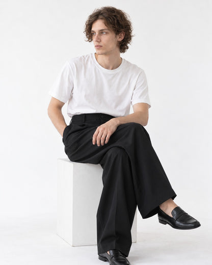 Pleated Wide-Leg Trousers