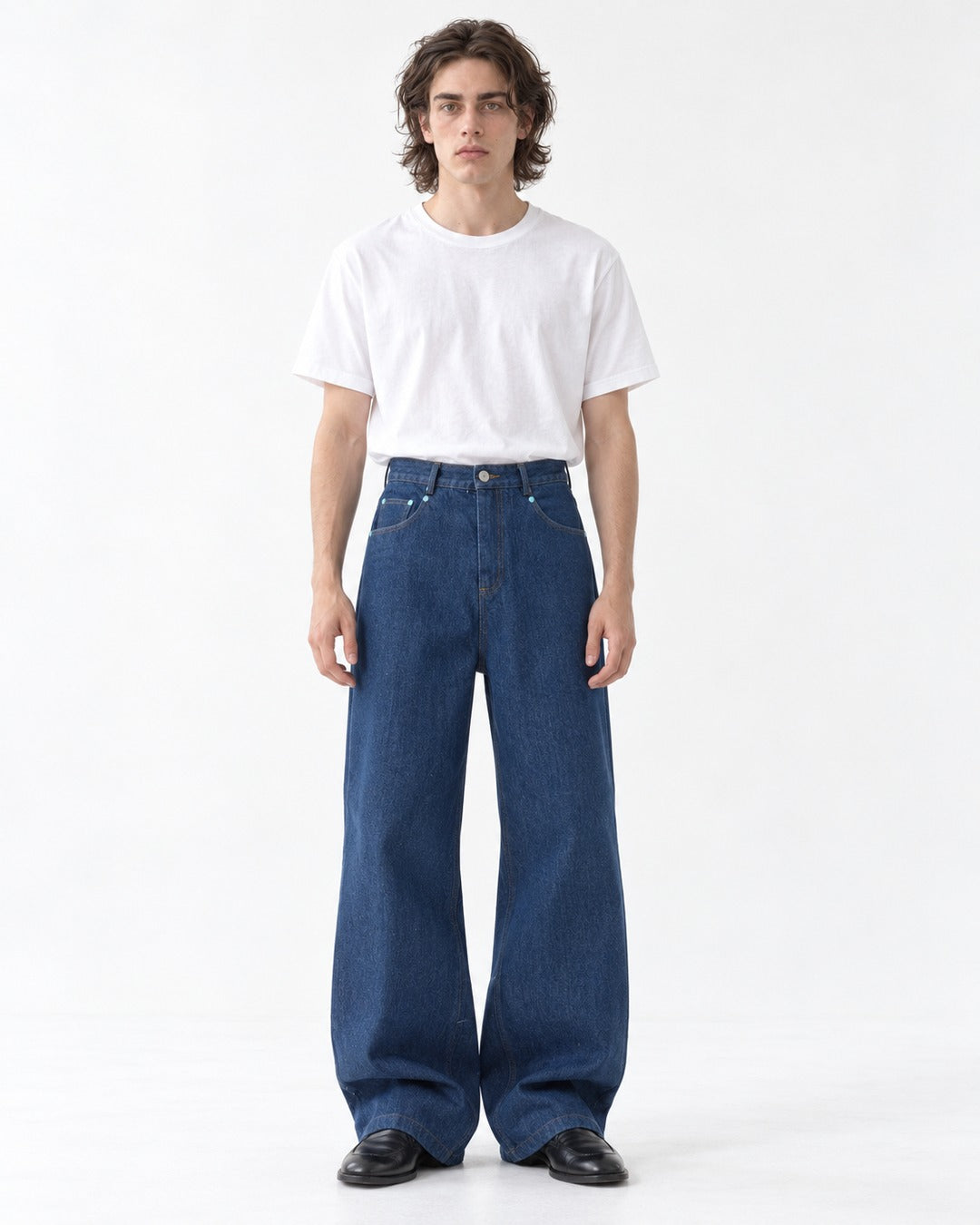 Wide-Leg Five-Pocket Jeans