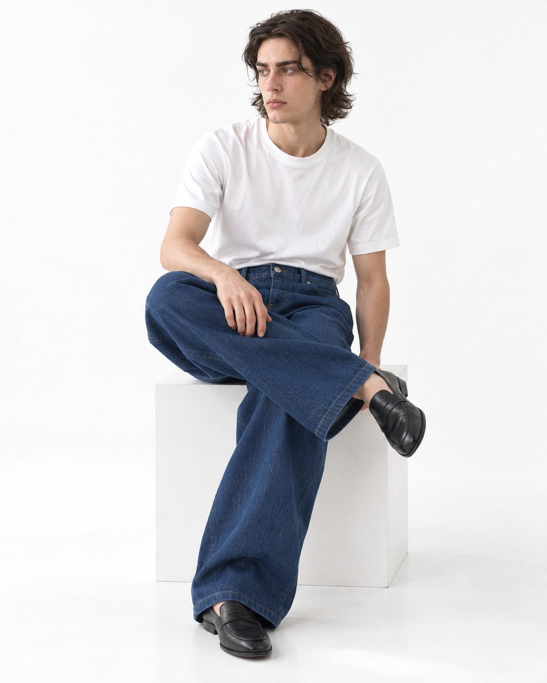 Wide-Leg Five-Pocket Jeans