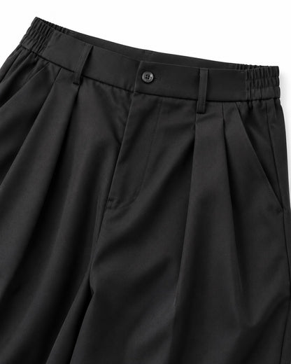 Pleated Wide-Leg Floor-Length Trousers