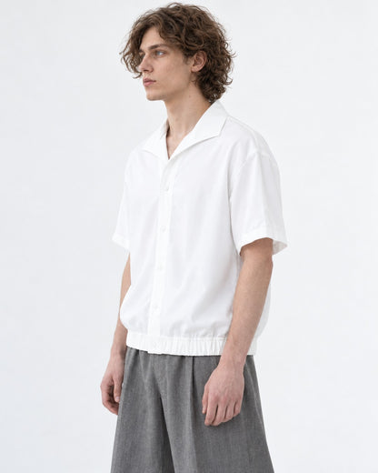 Open-Collar Short-Sleeve Shirt