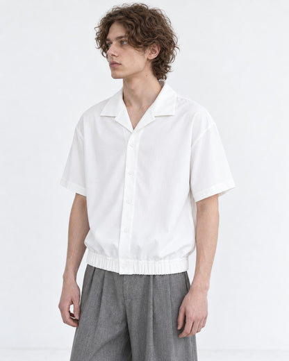 Open-Collar Short-Sleeve Shirt