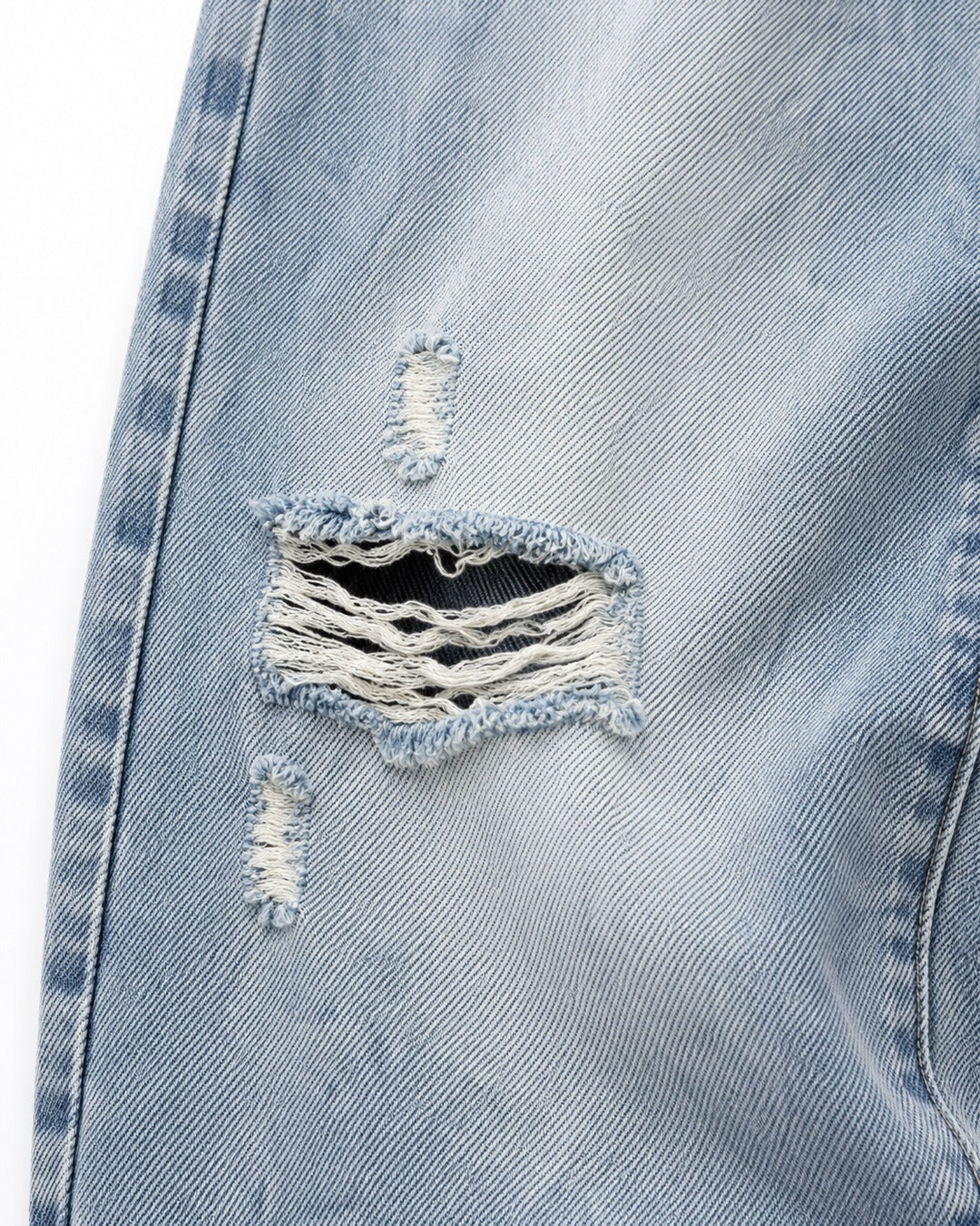 Distressed Wide-Leg Jeans With Raw Hem