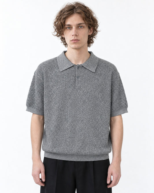 Knit Polo Shirt (Gray)