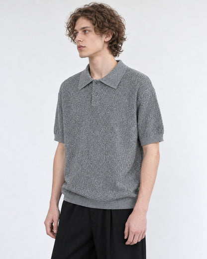 Knit Polo Shirt (Gray)