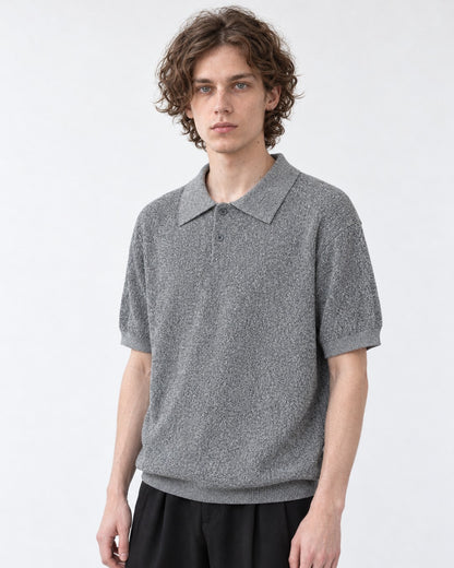 Knit Polo Shirt (Gray)