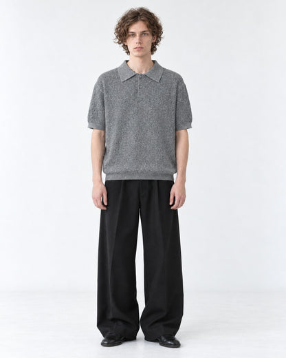 Knit Polo Shirt (Gray)