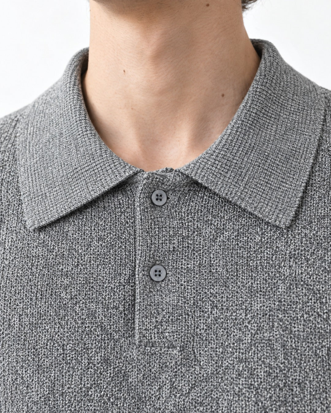 Knit Polo Shirt (Gray)