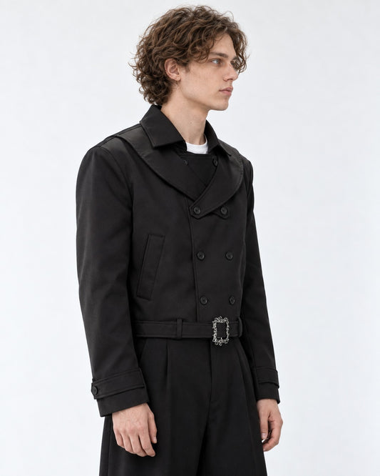 Double-Breasted Wide-Lapel Coat