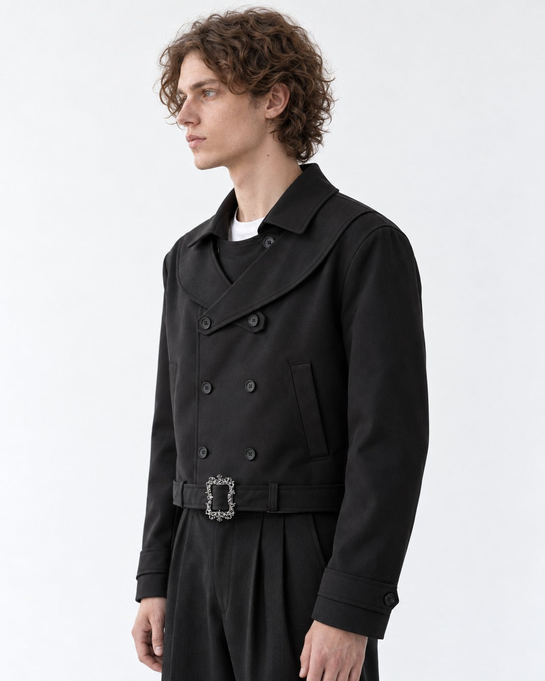 Double-Breasted Wide-Lapel Coat