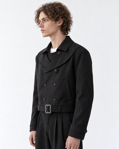 Double-Breasted Wide-Lapel Coat