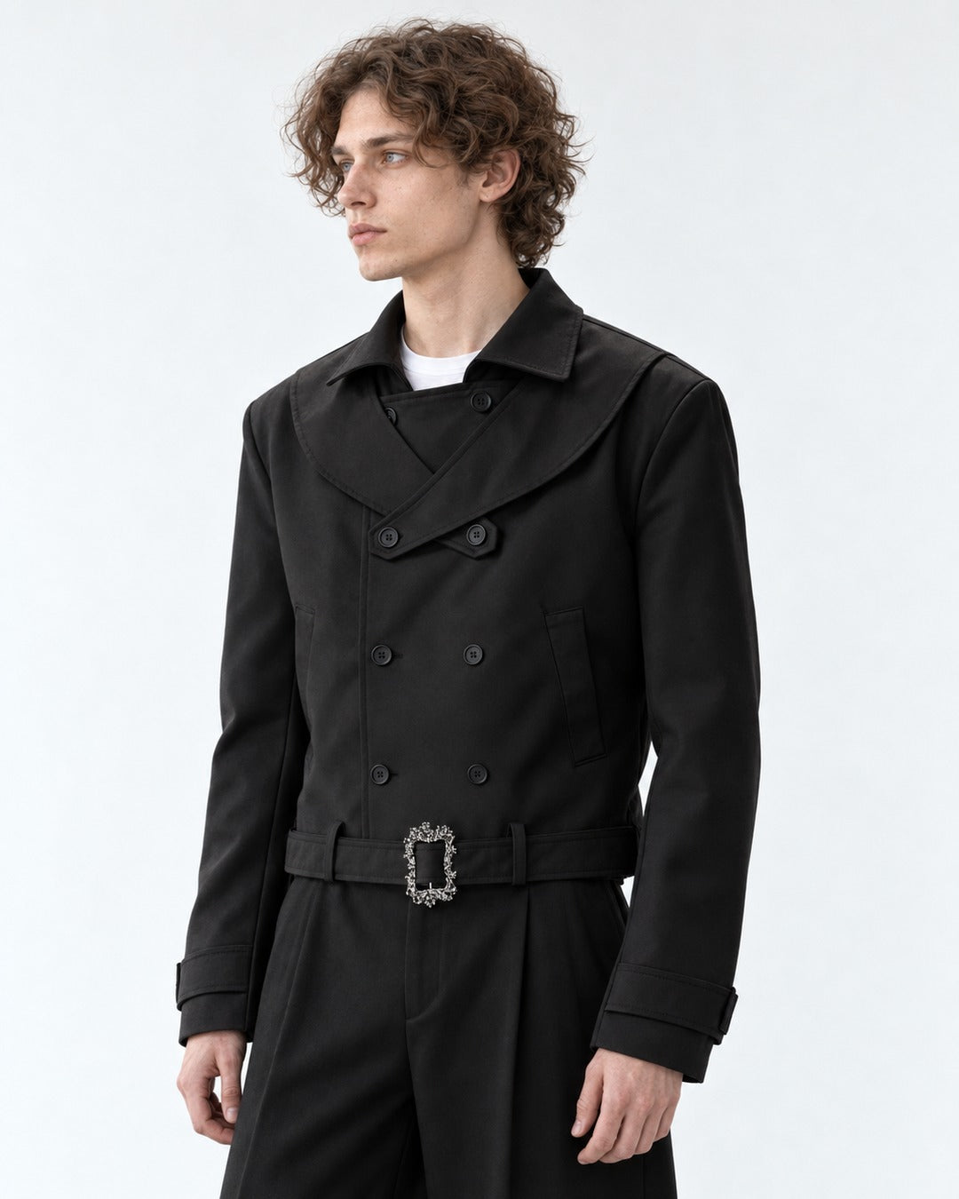 Double-Breasted Wide-Lapel Coat