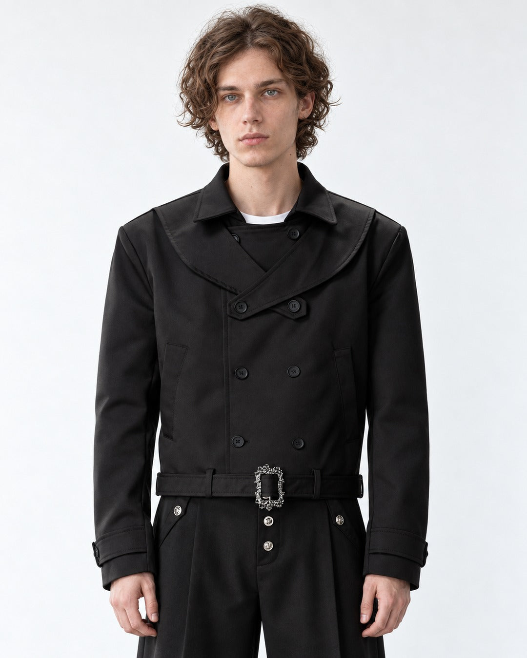 Double-Breasted Wide-Lapel Coat