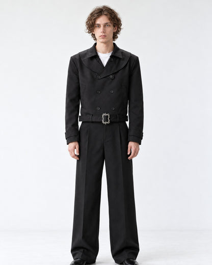 Double-Breasted Wide-Lapel Coat