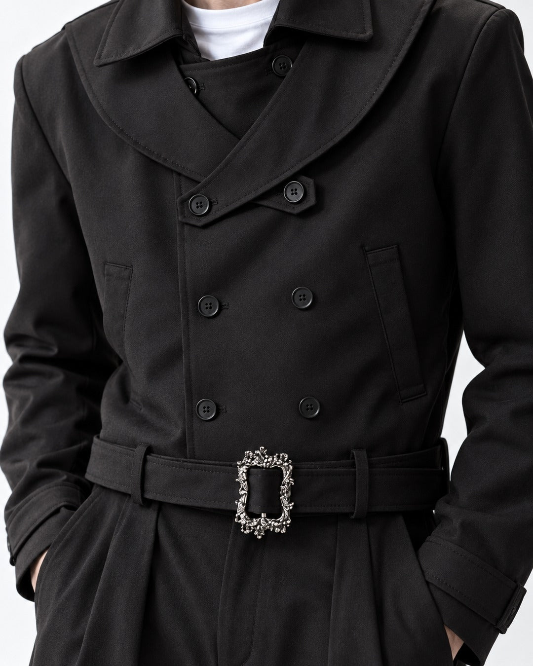 Double-Breasted Wide-Lapel Coat