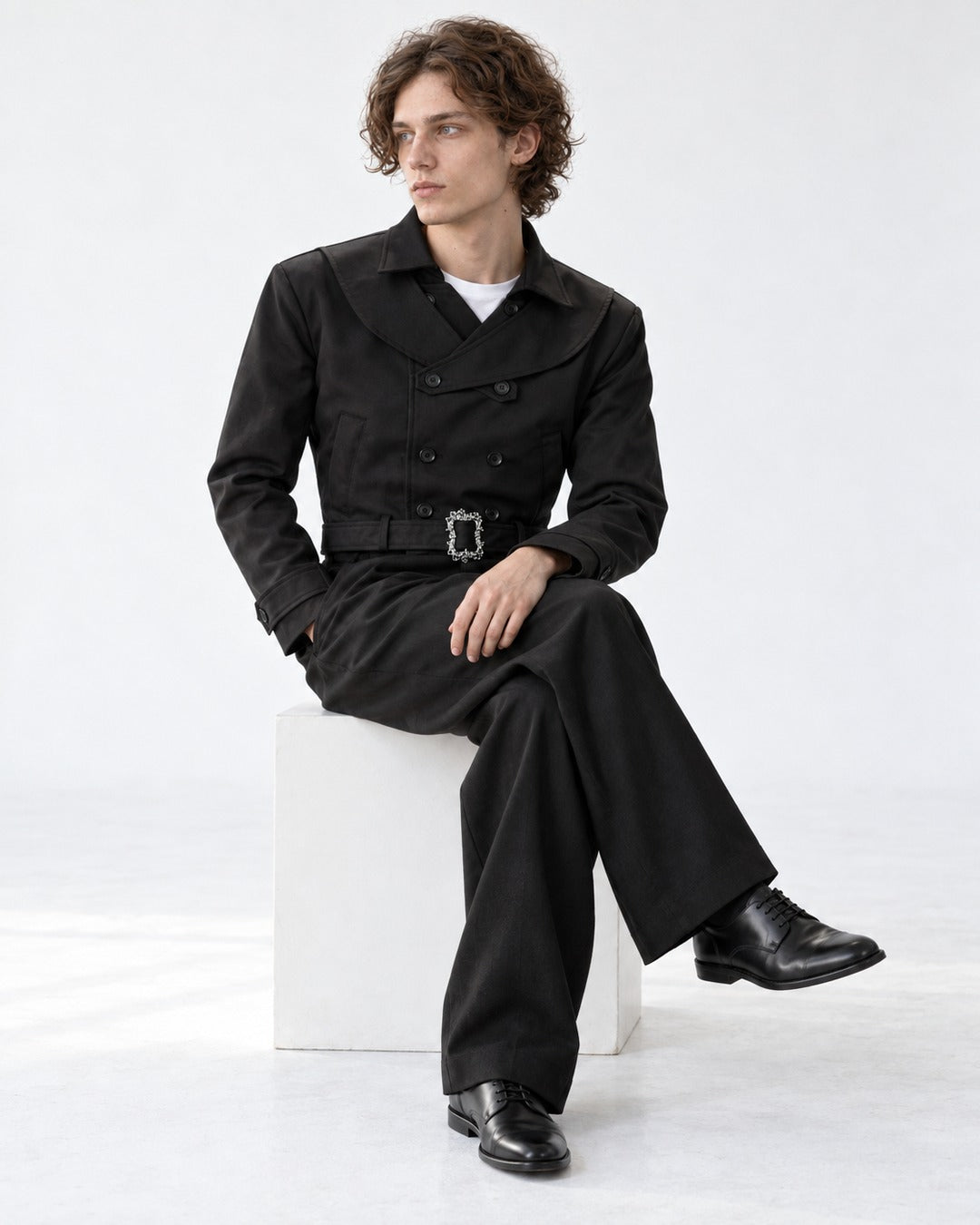 Double-Breasted Wide-Lapel Coat