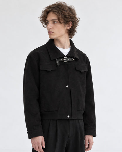 Buckle-Strap Cropped Jacket
