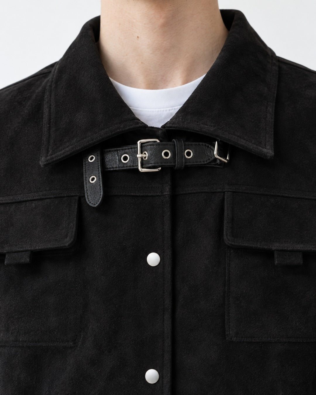 Buckle-Strap Cropped Jacket