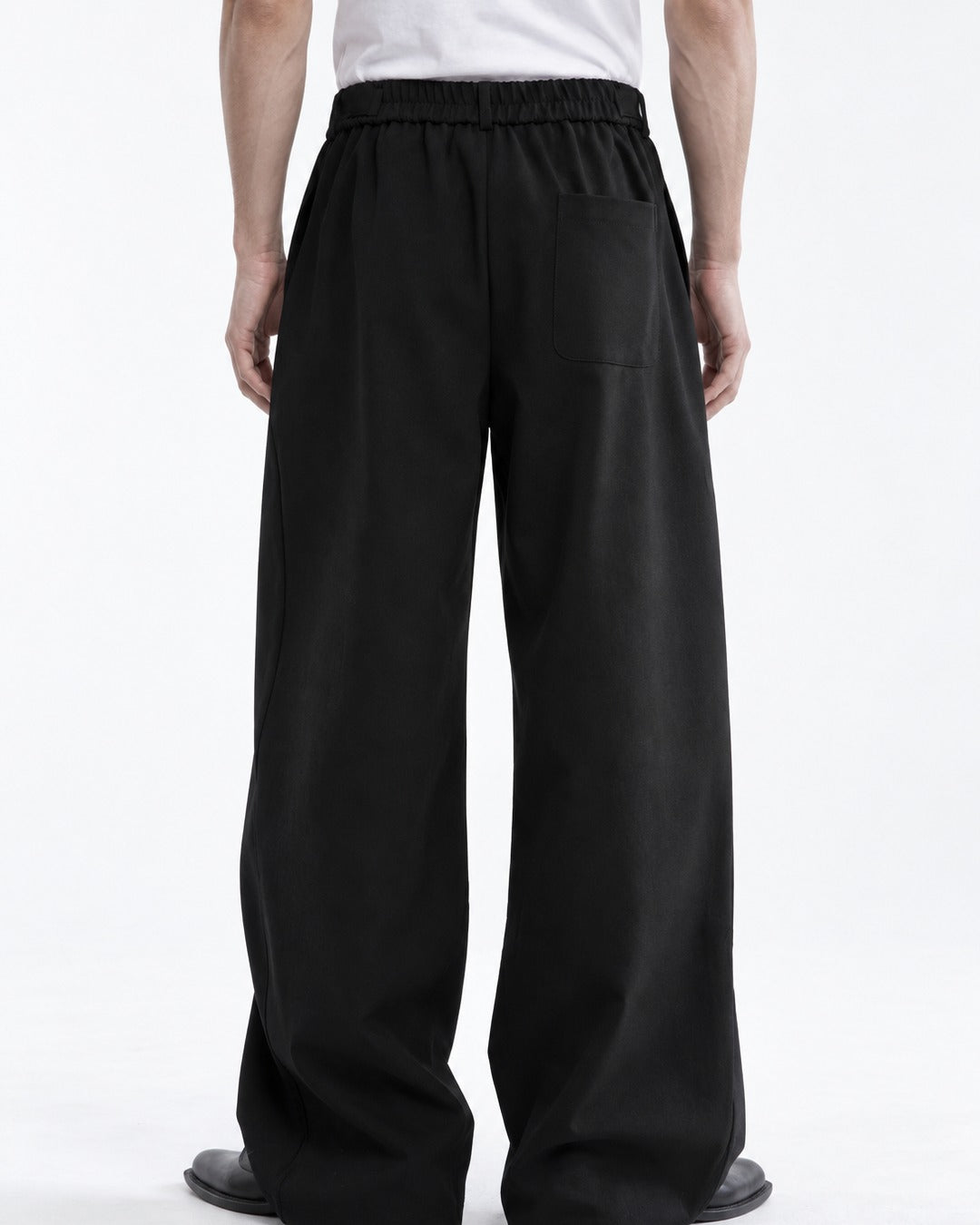 Curved-Dart Wide-Leg Trousers