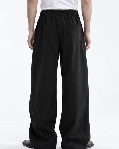 Curved-Dart Wide-Leg Trousers
