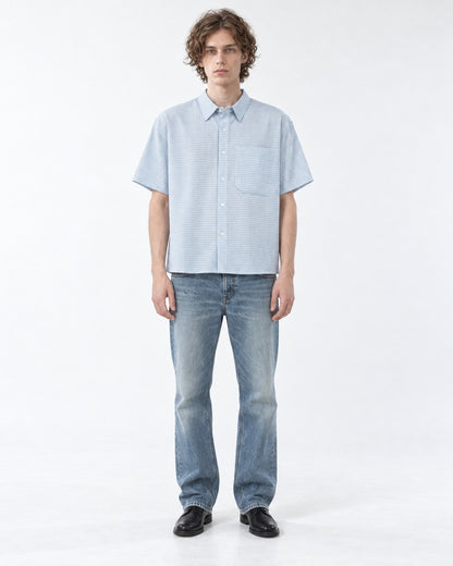 Micro-Check Boxy Short Sleeve Shirt