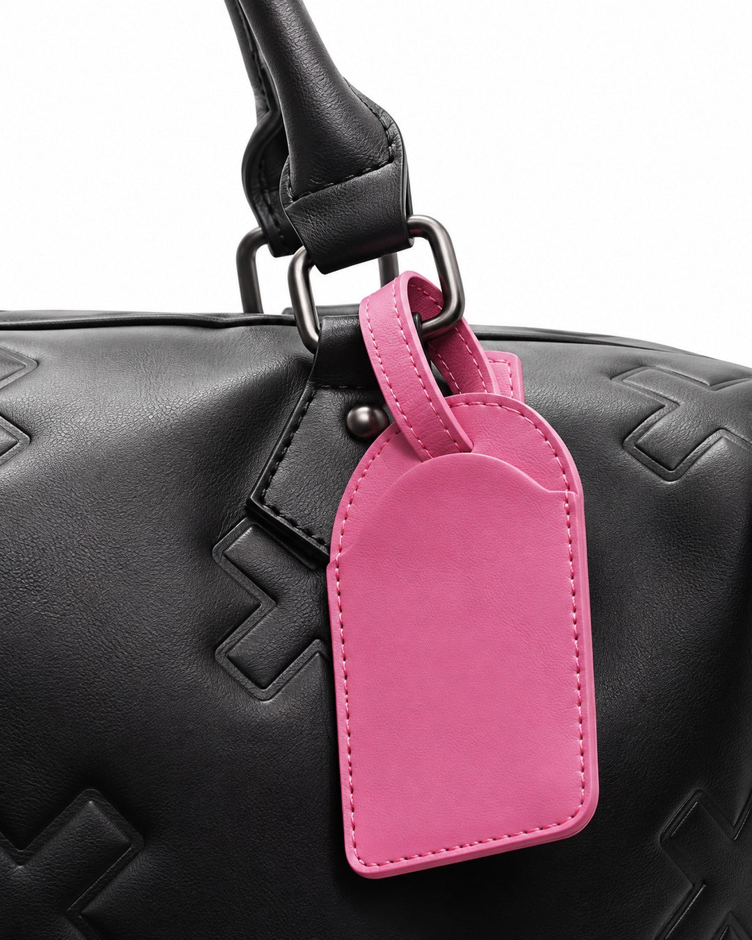Cross-Patch Zip Duffel Tote Bag