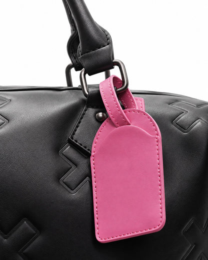 Cross-Patch Zip Duffel Tote Bag