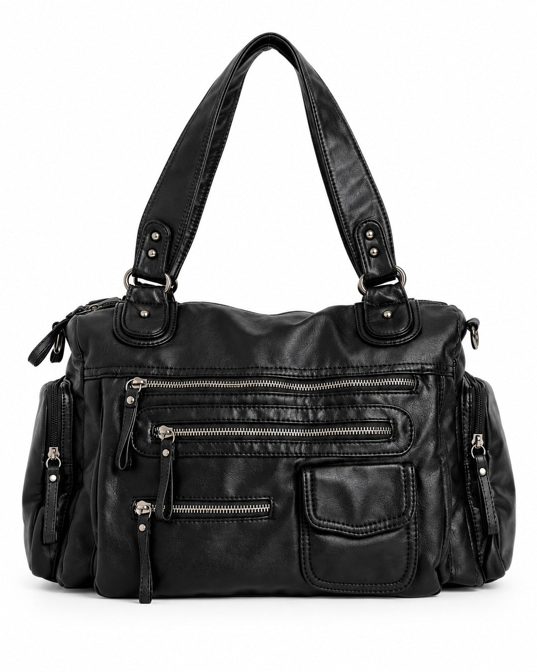 Multi-Pocket Zip Tote Bag