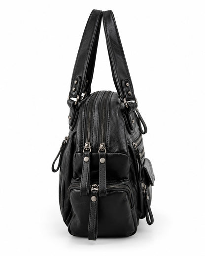 Multi-Pocket Zip Tote Bag