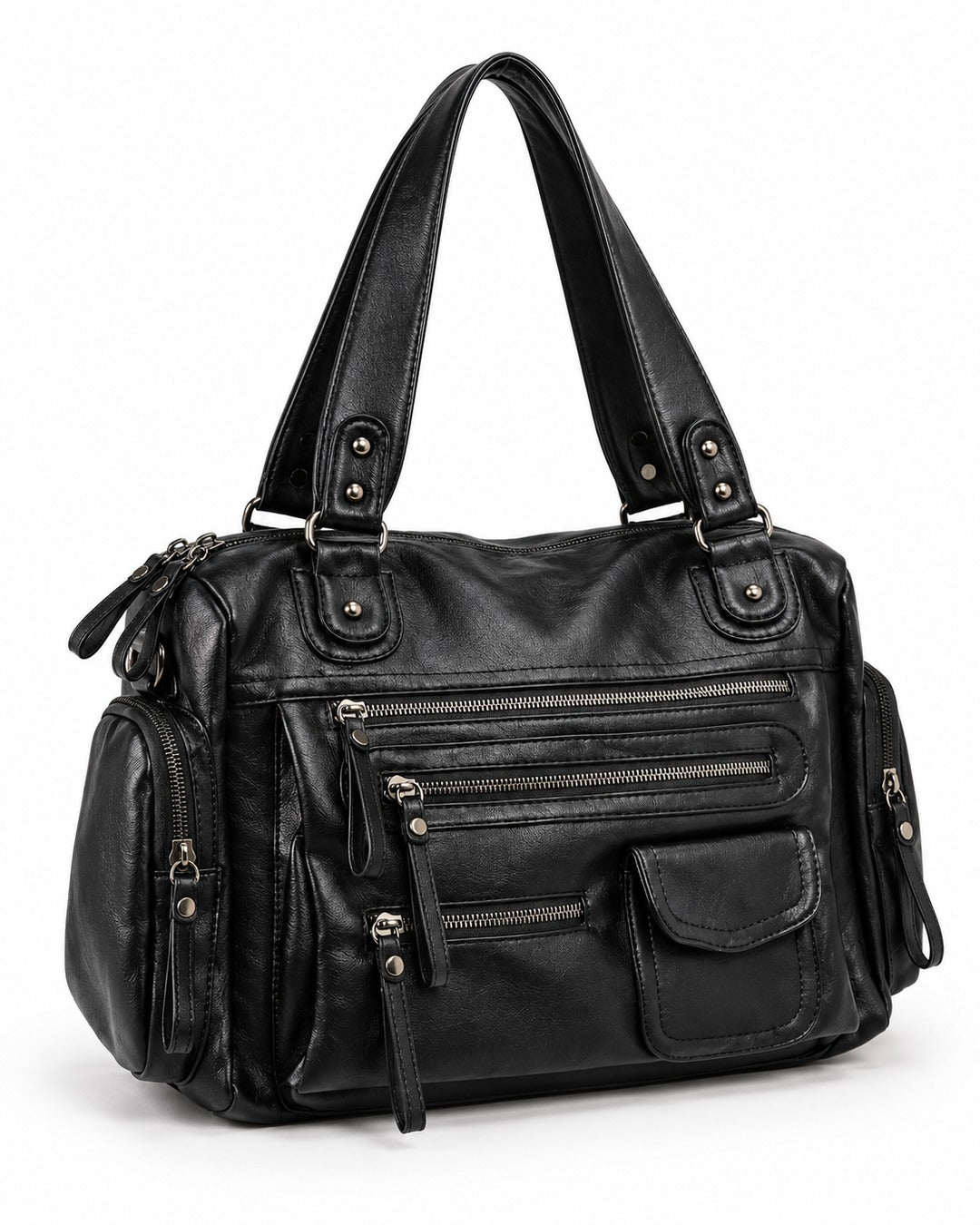 Multi-Pocket Zip Tote Bag