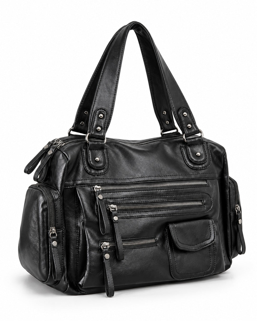 Multi-Pocket Zip Tote Bag
