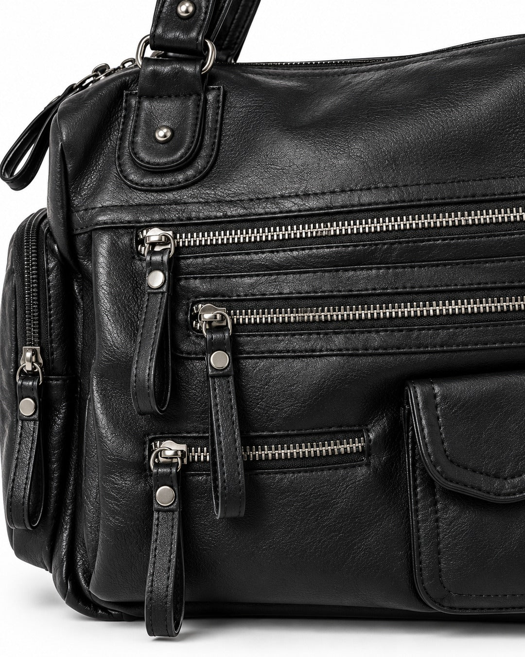 Multi-Pocket Zip Tote Bag