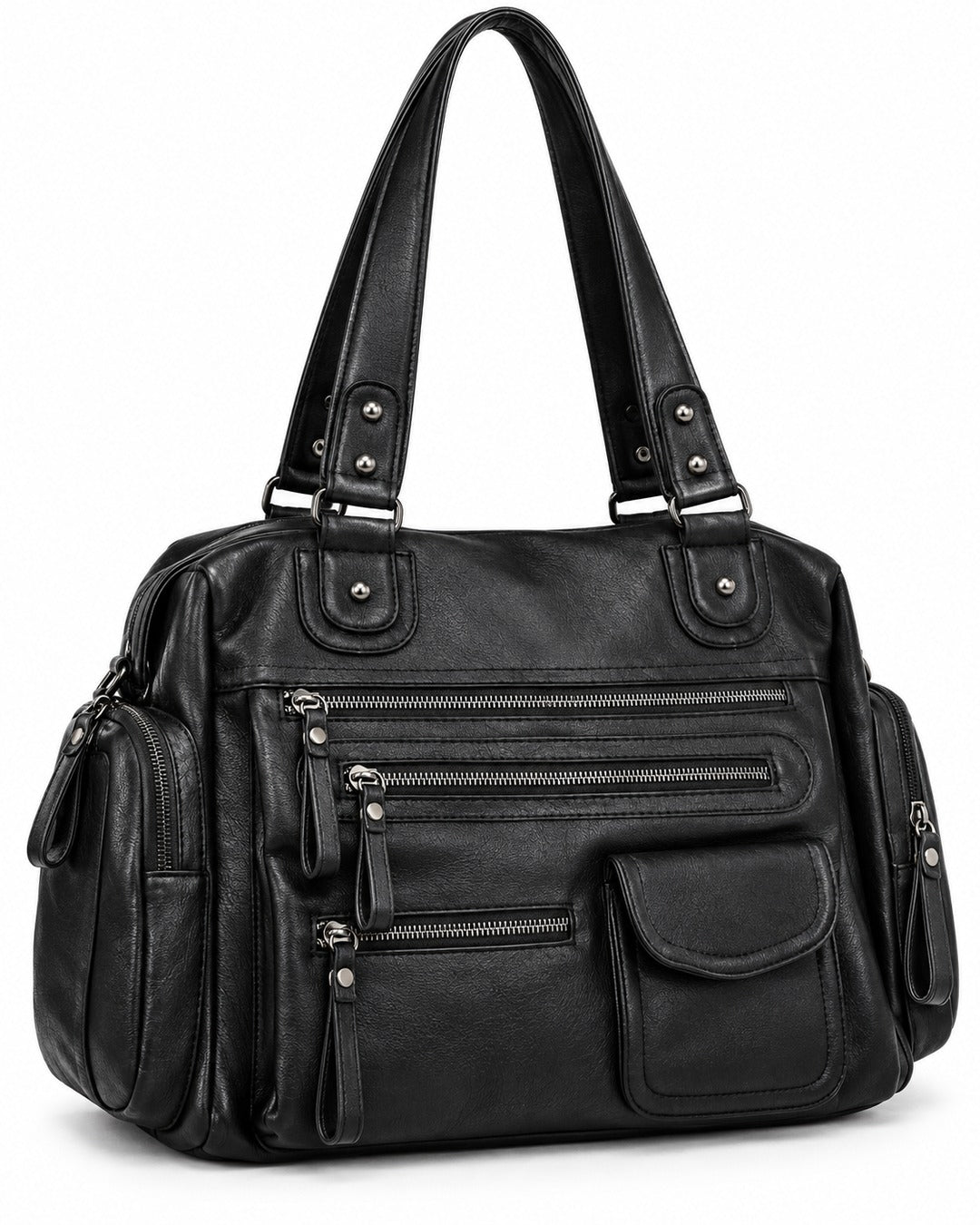 Multi-Pocket Zip Tote Bag