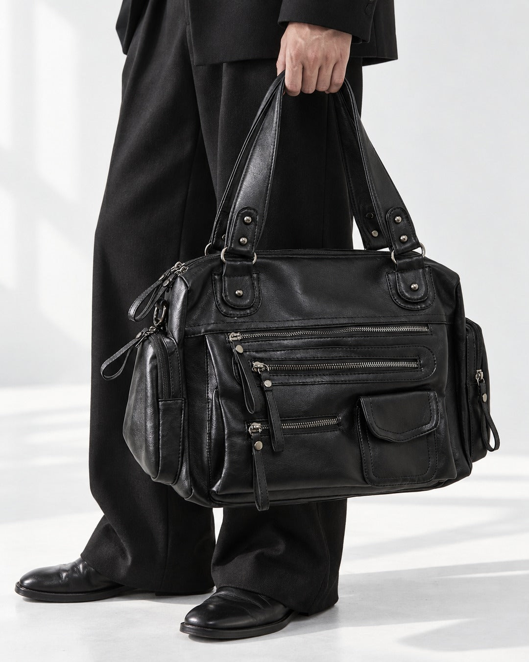 Multi-Pocket Zip Tote Bag
