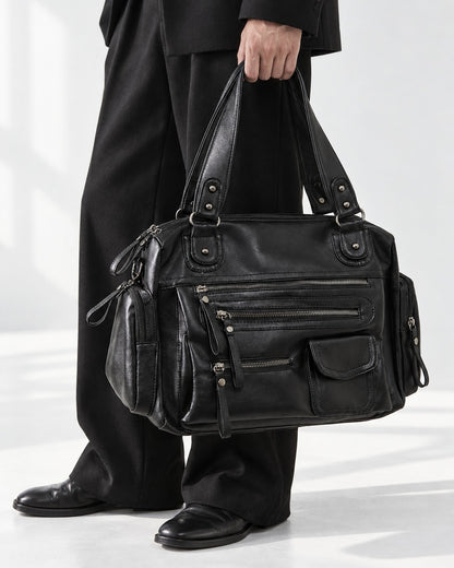 Multi-Pocket Zip Tote Bag