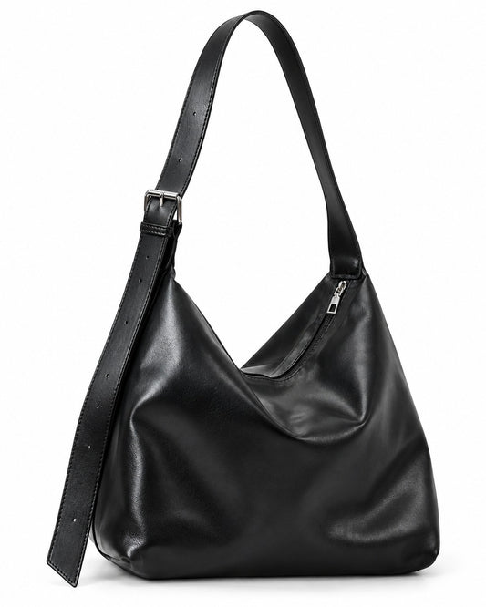Buckle Strap Hobo Bag