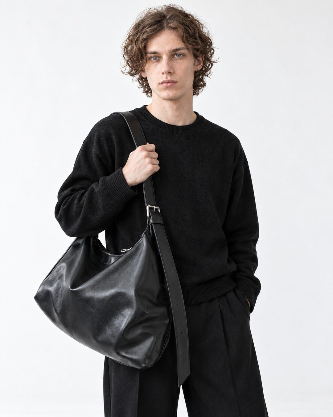 Buckle Strap Hobo Bag