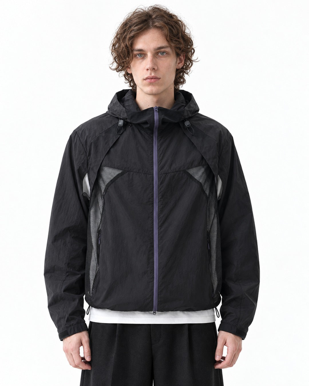 Color-Block Hooded Zip Jacket