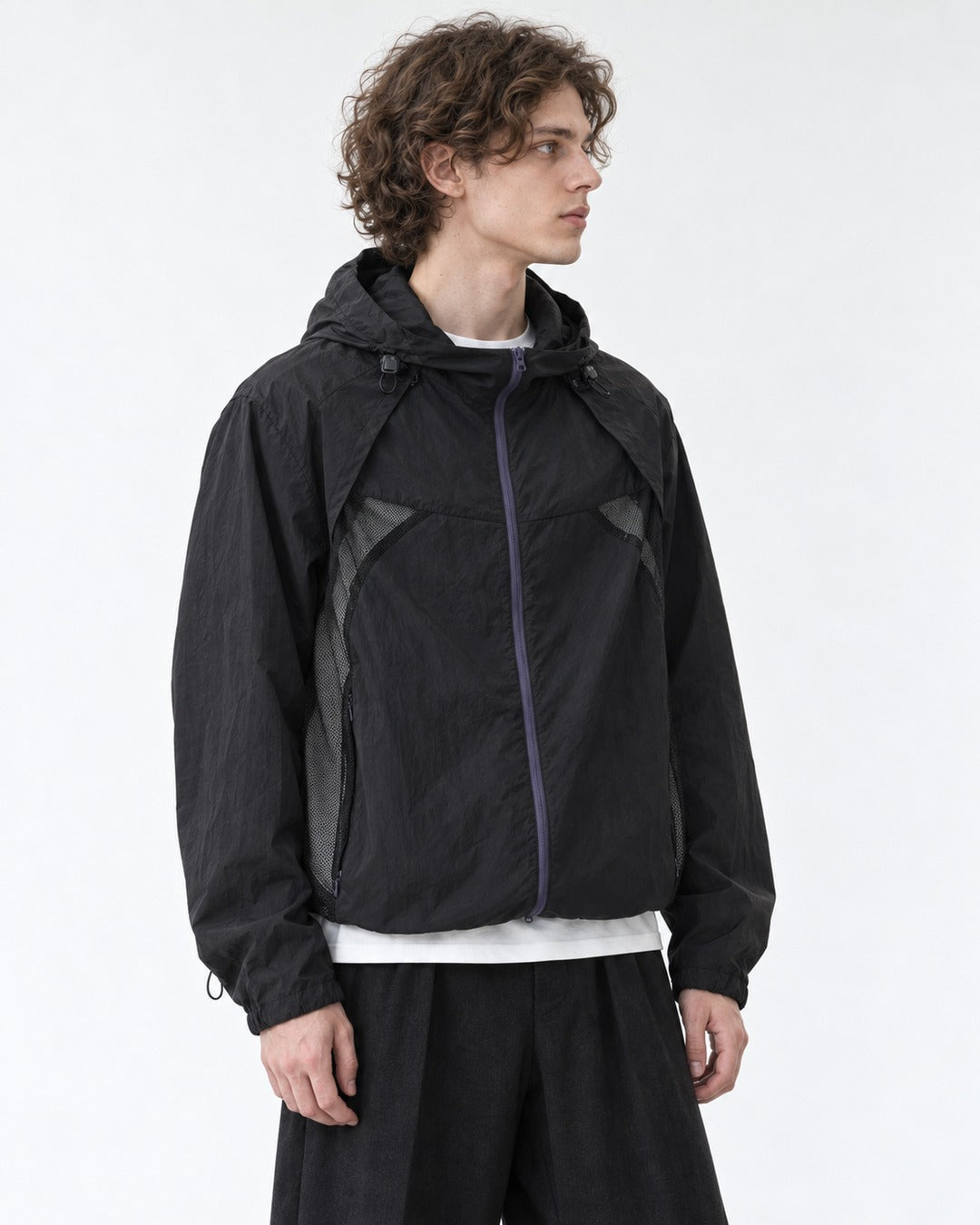 Color-Block Hooded Zip Jacket