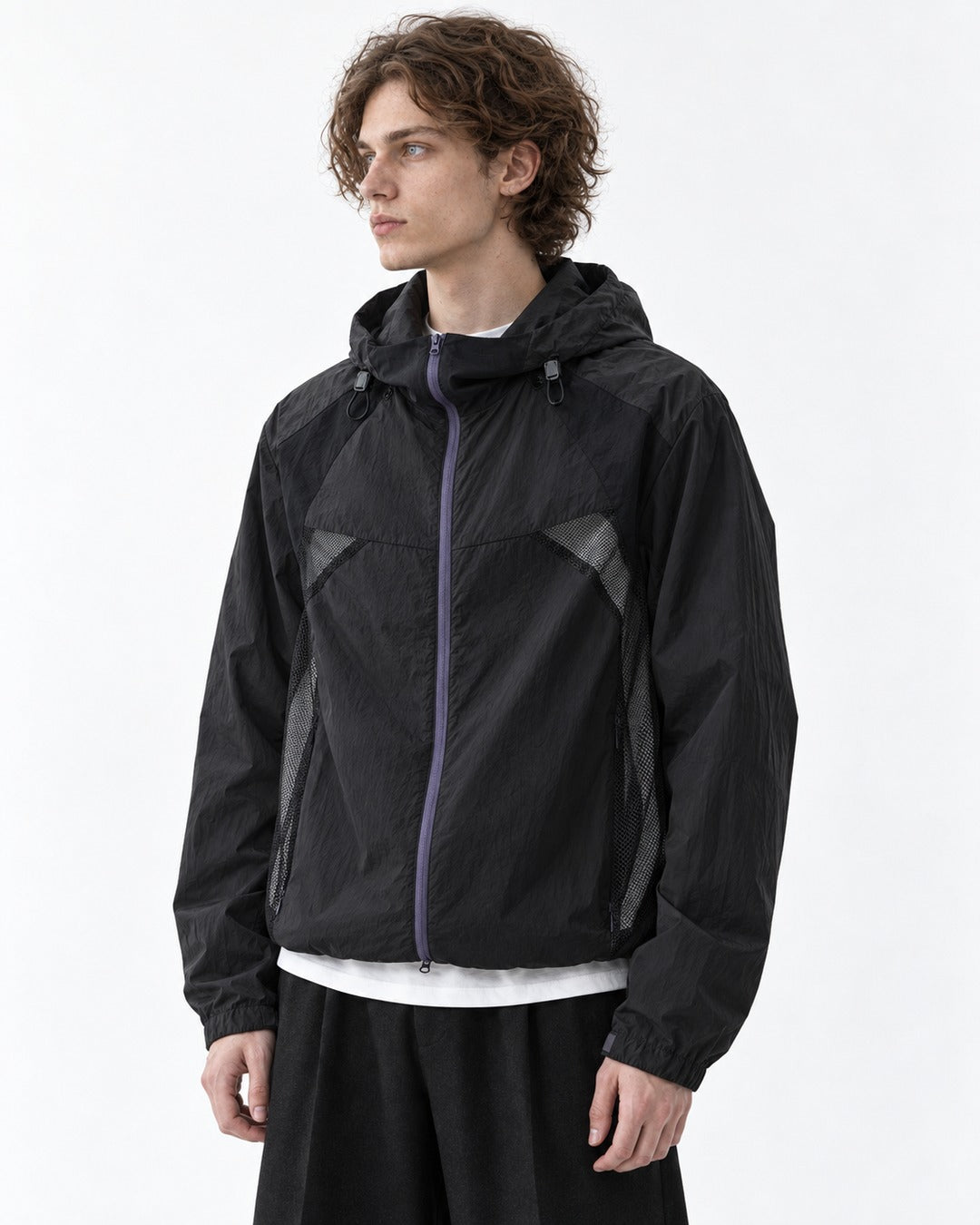 Color-Block Hooded Zip Jacket