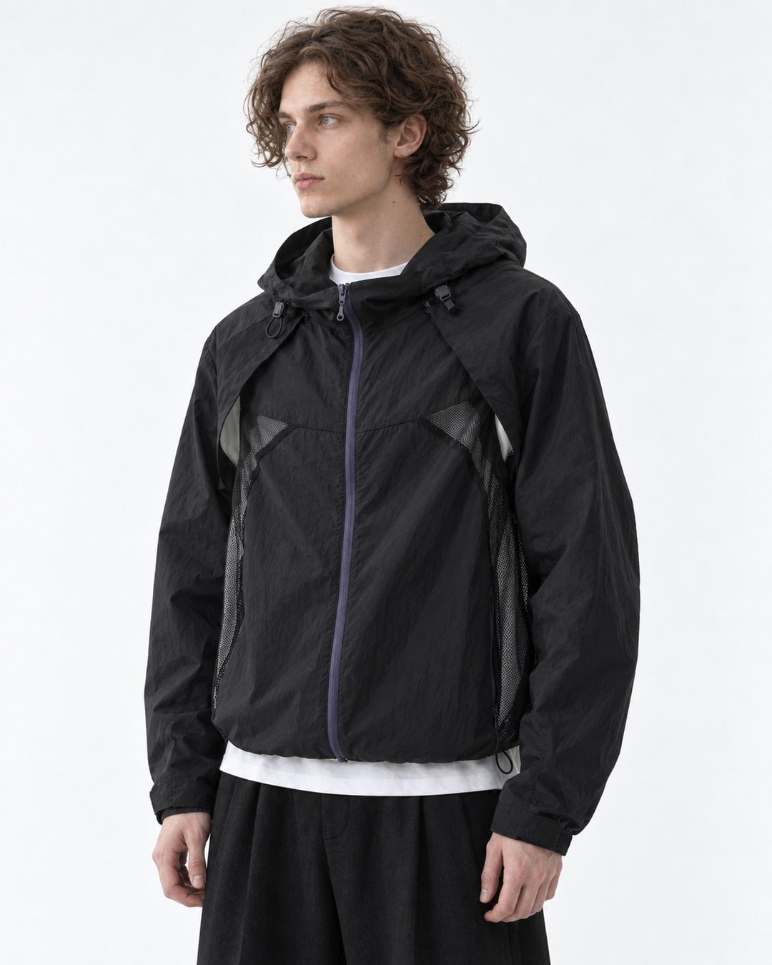 Color-Block Hooded Zip Jacket