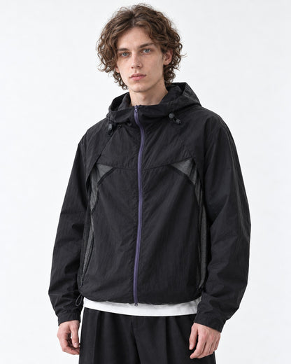 Color-Block Hooded Zip Jacket