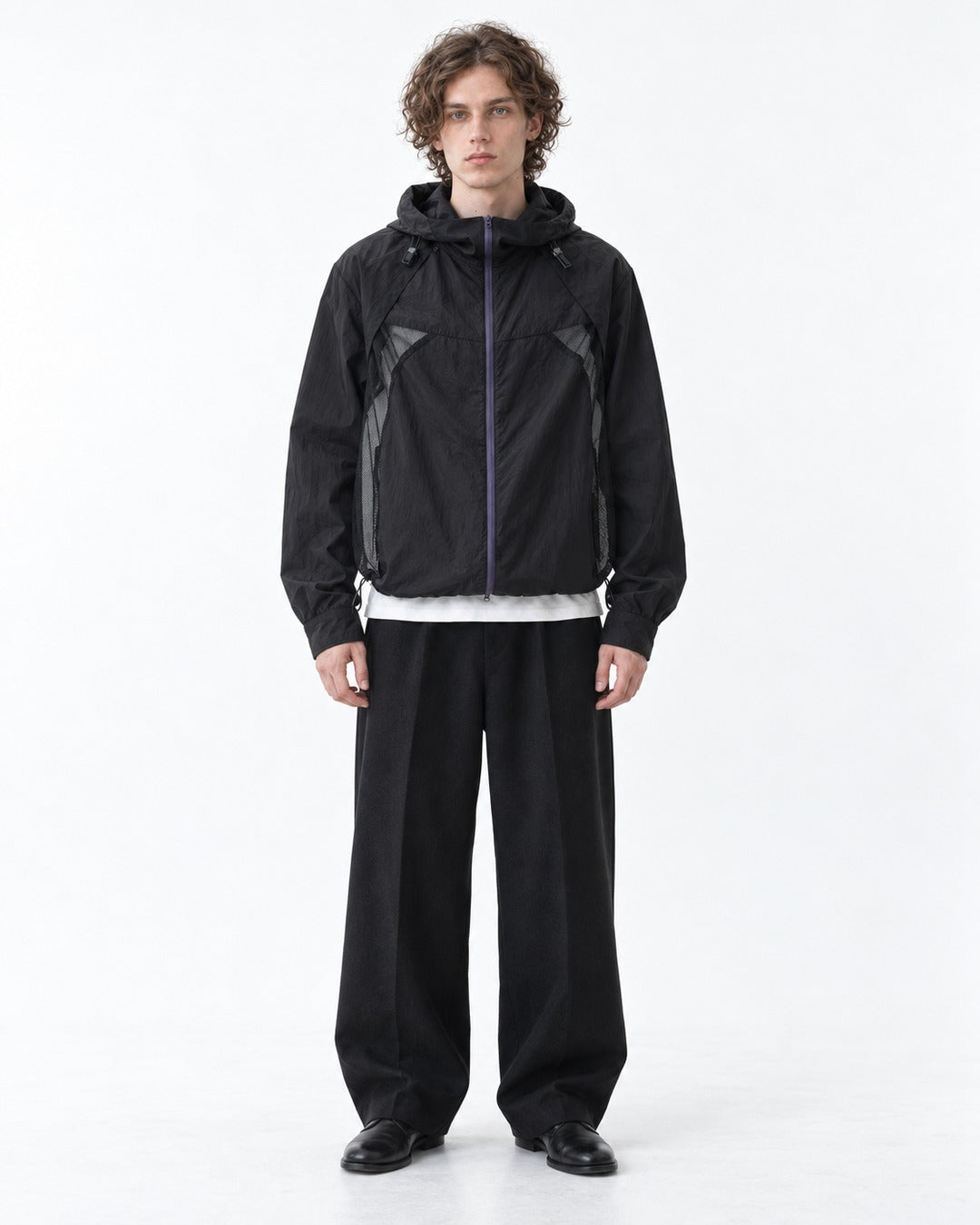 Color-Block Hooded Zip Jacket
